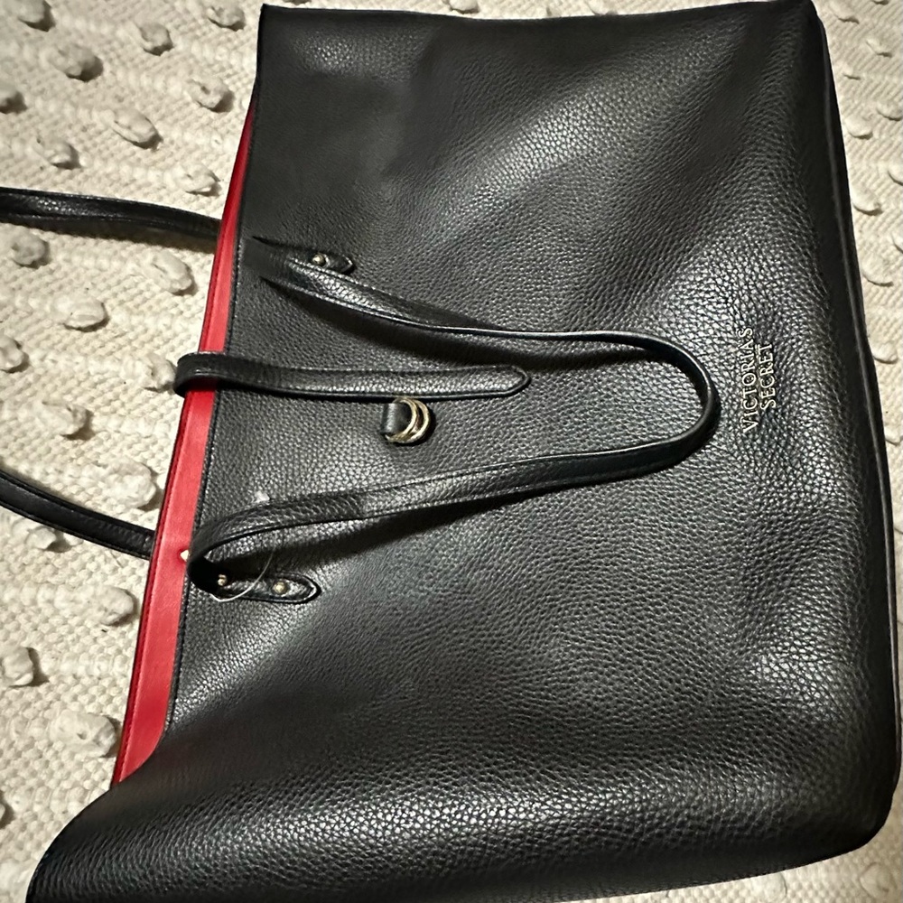 Victoria's Secret Black Tote with Red Accent Trim